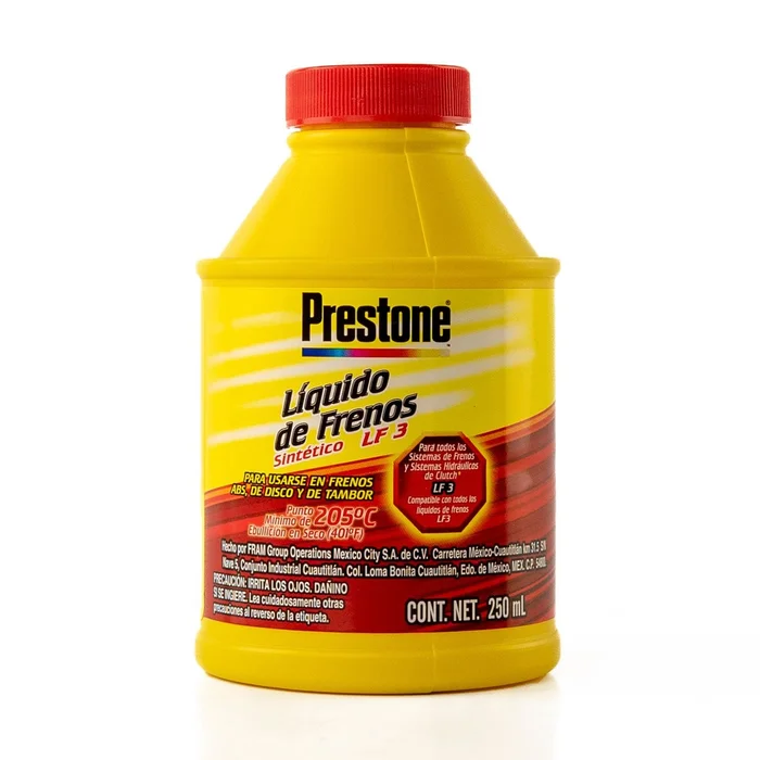 Imagen orientativa del tipo de producto: Liquido para Frenos Optimus LF3 250 ML. Imagen orientativa de líquido de frenos LF3 de otra marca; confirma envase y especificación.