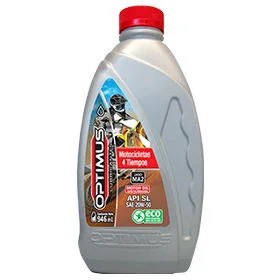 Imagen orientativa del tipo de producto: Aceite Optimus 4T 20W50 Moto 1 L. Imagen orientativa de la línea comercial · confirma viscosidad y presentación.