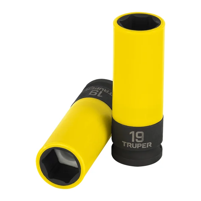 Imagen orientativa del tipo de producto: Dado Largo Impacto Prot. Plast. 21 MM Ent. 1/2. Referencia de dado con protector · confirma medida